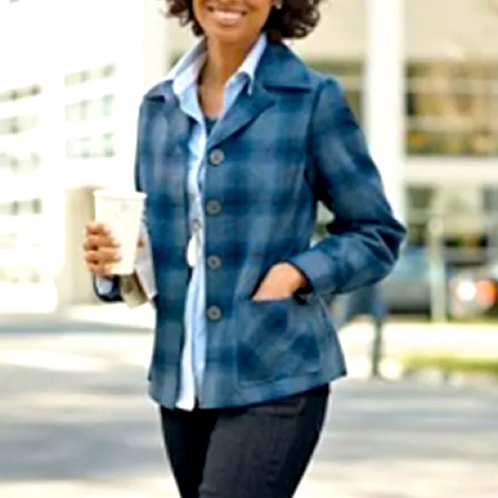 $239 NWT Pendleton Archival 49'er Retro Jacket Blue Plaid Wool Women SP Vintage